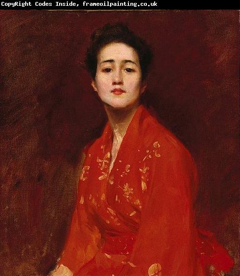 William Merritt Chase Study of a Girl in Japanese Dress